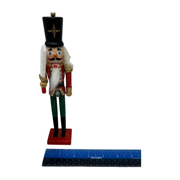 Set Of 6 Wooden Nutcracker Figurines 9" Tall Christmas Decor Festive Soldiers - Picture 15 of 15